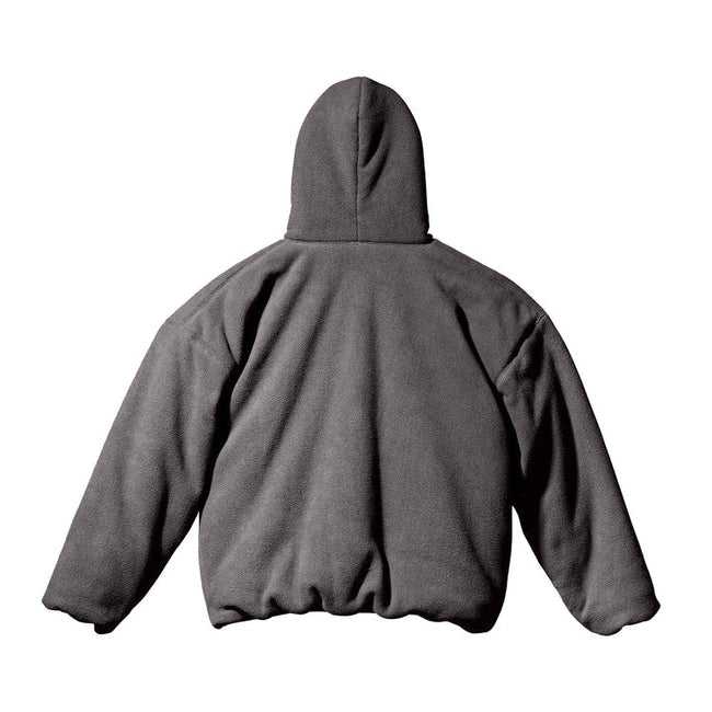 Polar Fleece Padded Hoodie - Dark Grey Image 2